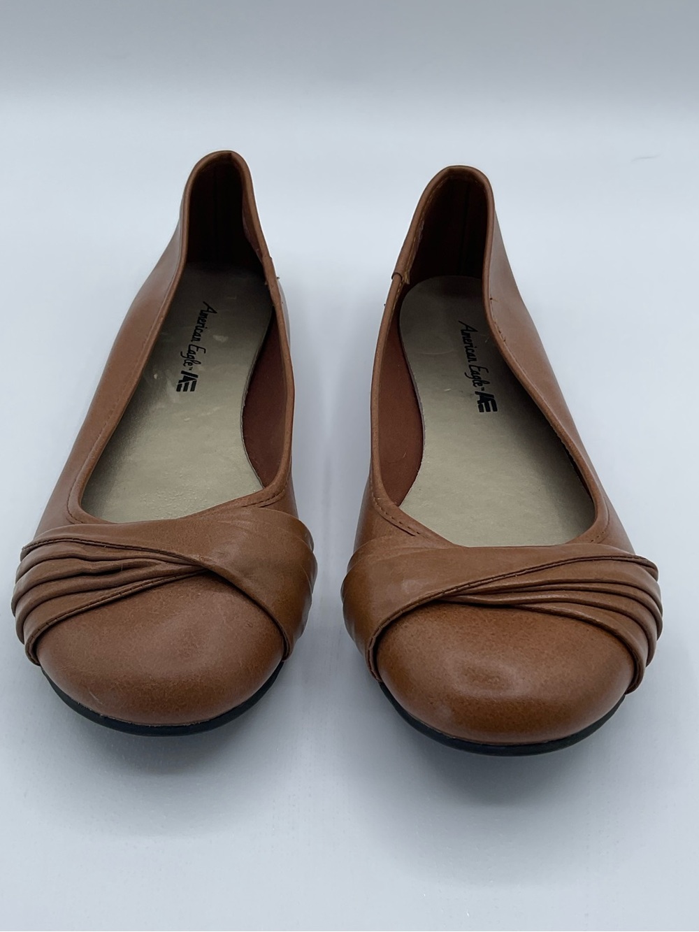 American Eagle Outfitters Tan Brown Twist-Front Ballet Flats